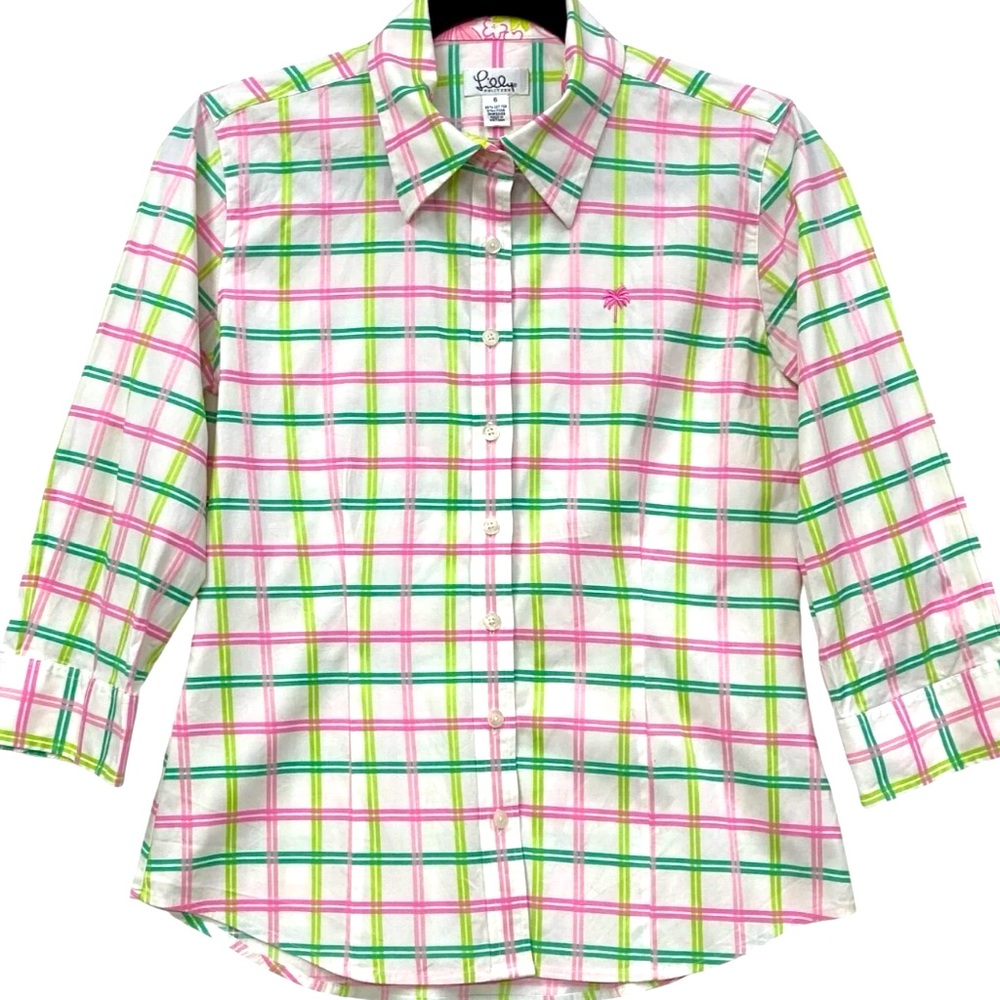 Lilly Pulitzer Plaid Button Up Top